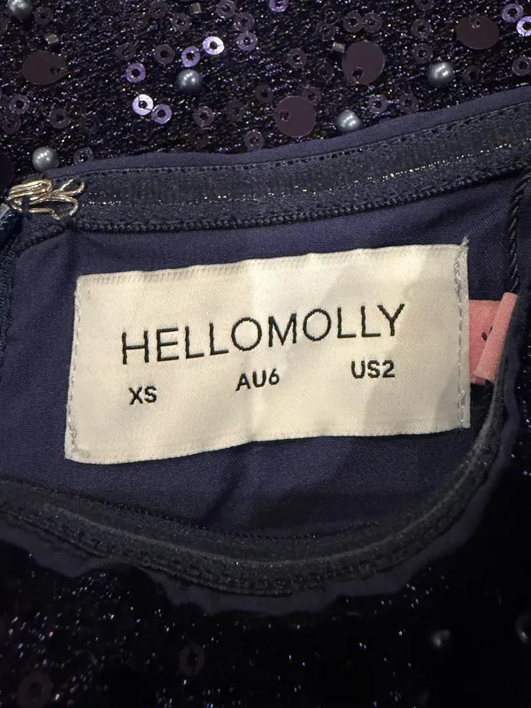 Hello Molly signature move sequin strapless mini blue - Image 3