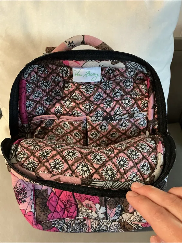 Vera Bradley Pink & Brown Quilted Floral Backpack - Image 5