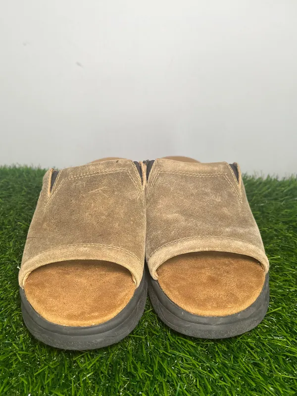 Ariat Women’s Leather Suede Slide Sandals Size 6B Brown Comfort Mule Western - Image 2
