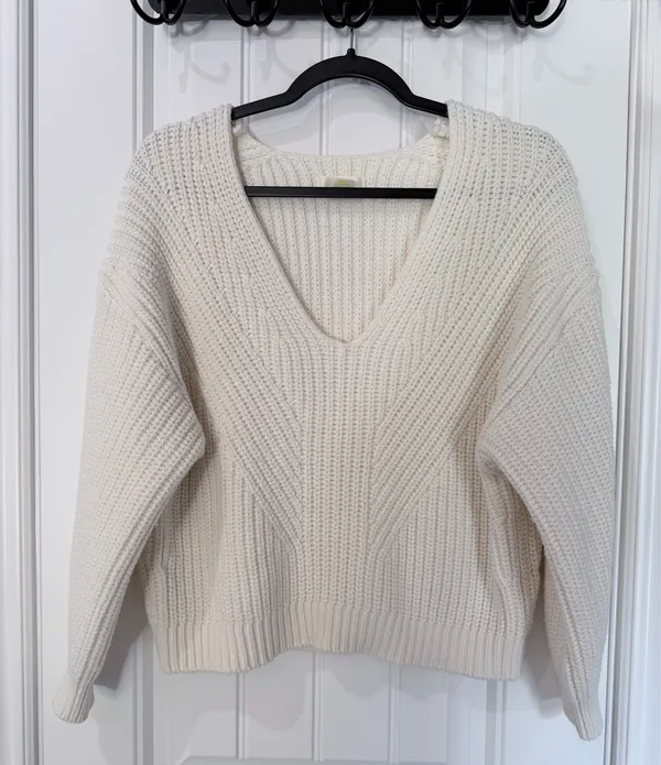 Maeve Anthropologie Cream Chunky Sweater - Image 2