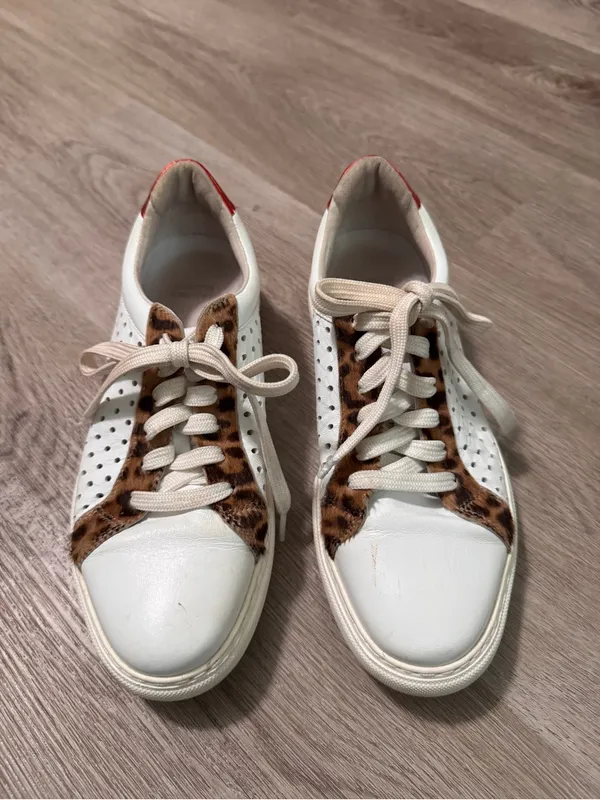 Johnston & Murphy Nora Leather Sneakers Leopard Women’s 8 - Image 3