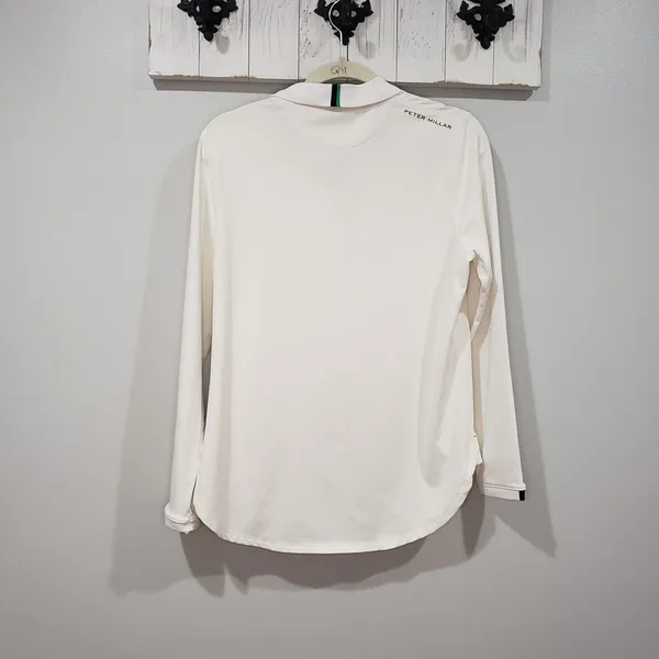 Peter Millar Pullover L White Quarter Zip Golf Tennis - Image 2