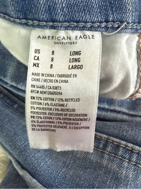 American Eagle Curvy High Rise Jegging Dream Stretch 8 Long - Image 7