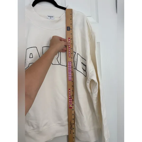 Parke x Target Mockneck Sweatshirt Women’s Size L/XL Cream Oversized - Image 7