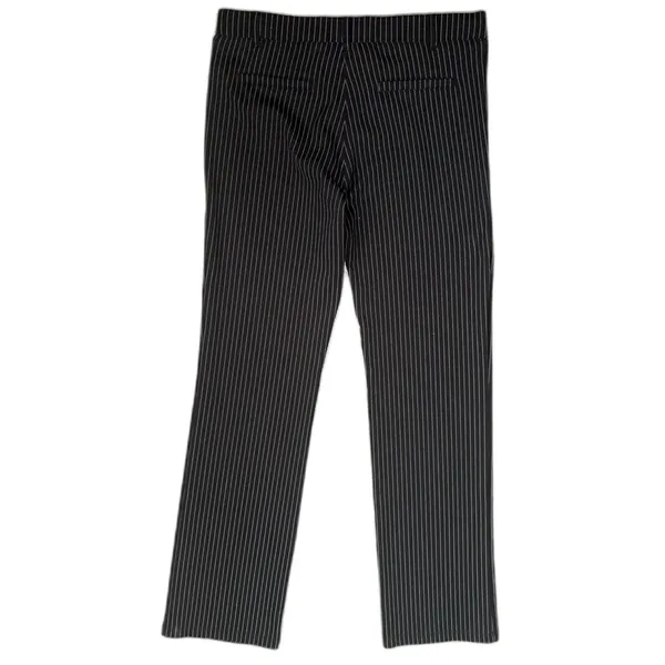 Betabrand Dress Pant Yoga Pant Black Pinstripe Straight Leg Stretch‎ Size Medium - Image 4