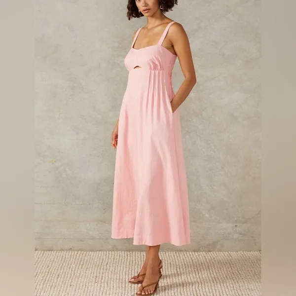 Anthropologie Mon Renn Sunlight Midi Dress in Blush Pink - XS - NWT - Image 2