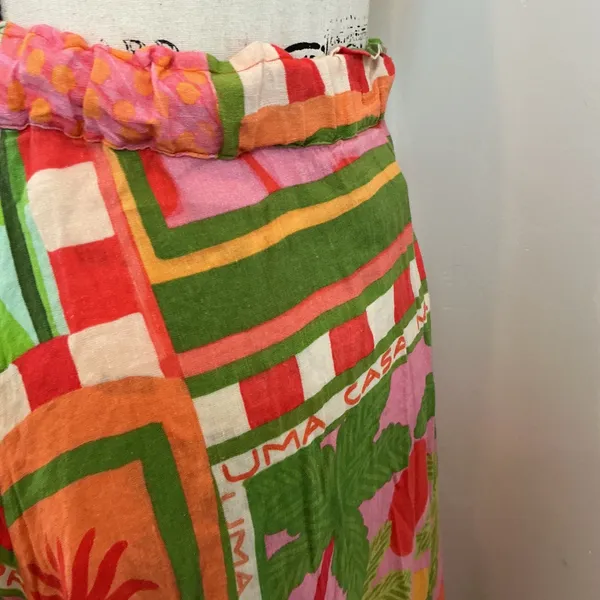 Farm Rio Anthropologie Vibrance Maxi Skirt Multicolor Patchwork XXS Tassel Boho - Image 5