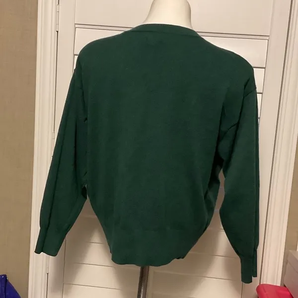a new day Deep Green V-Neck Sweater - Image 4