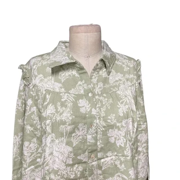 Roller Rabbit‎ Caxias Darya Dress Sage Green White Floral Size Large - Image 4