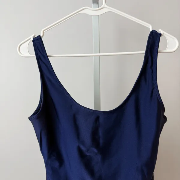 American Apparel Spandex Y2K Sporty Chic Clean High Cut Bodysuit M Navy Blue - Image 2