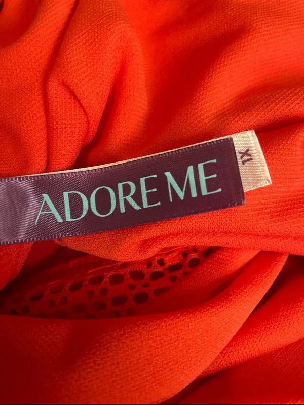 Adore Me Bright Red One-Piece Swimsuit with Mesh Accents - Image 3