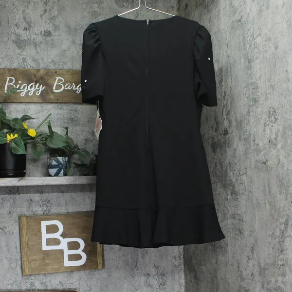 NWT Crystal Doll Juniors Puff-Sleeve Rhinestone Dress CIZ12525 Black XL - Image 4
