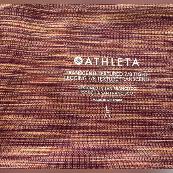 Athleta Transcend Textured Leggings Women's Textured 7/8 Rust Workout Large‎ - Image 4