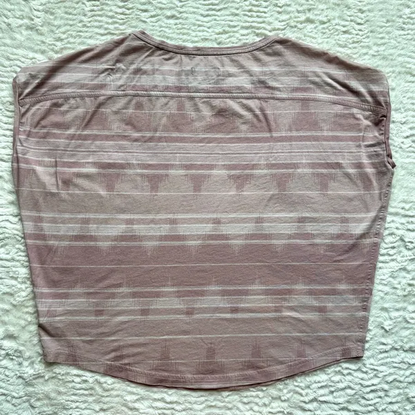 Prana Organic Cotton Oversized Boxy T Shirt Womens M Pink Aztec Geometric Print - Image 4