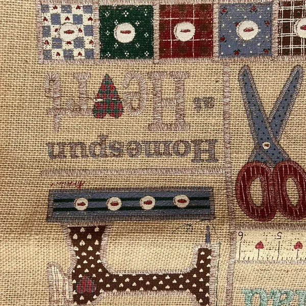 NEW VTG Jute XL Bag Tote Sewing Crafting Knitting Cottage Grandma Farm Country - Image 6