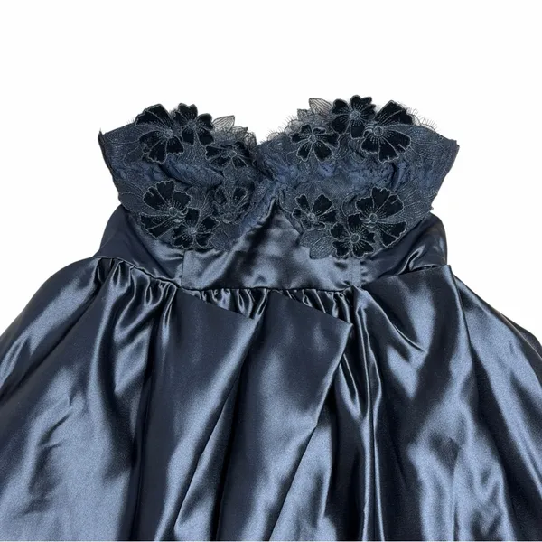For Love & Lemons Black Virginia Mini Dress with Satin Gloves Womens M - Image 3