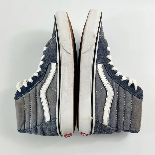 Vans Old Skool Sk8-Hi Canvas Suede High Skate Sneakers Shoes Blue Grey Women 7 - Image 5
