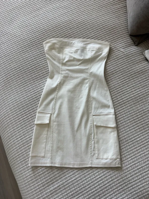 Denim Dress White - Image 3