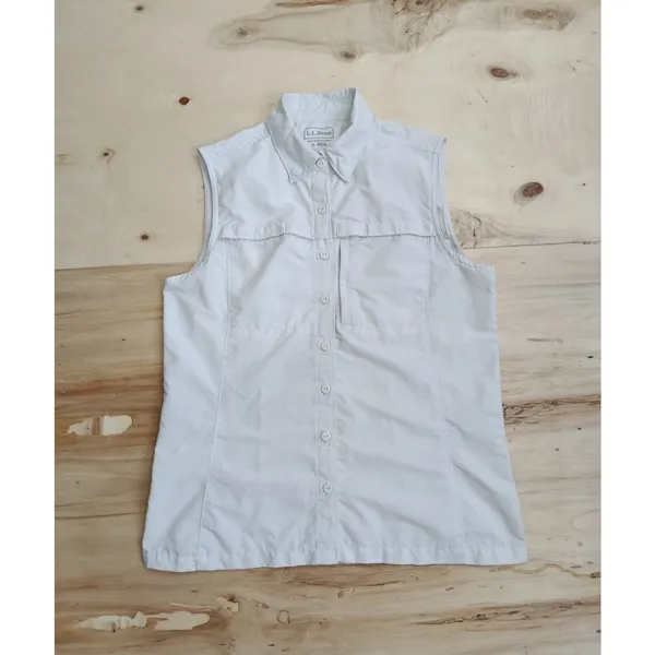 L.L.Bean Women's White Sleeveless Hiking Outdoor Shirt Top S Small Vented Excell - Image 2