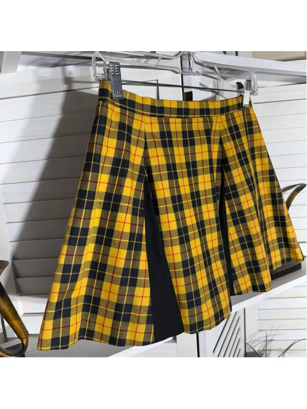 Vintage Y2K plaid mini skirt pleated school girl preppy academy grunge 90s sz S - Image 5