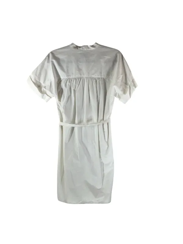 Nordstrom Rack Shirt Dress Cotton Pockets Button Front Belted White S - Image 2
