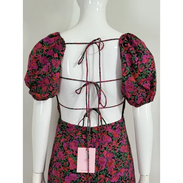Hello Molly Floral Mini Dress Open Back Puff Short Sleeve Party Summer NWT 4 - Image 8