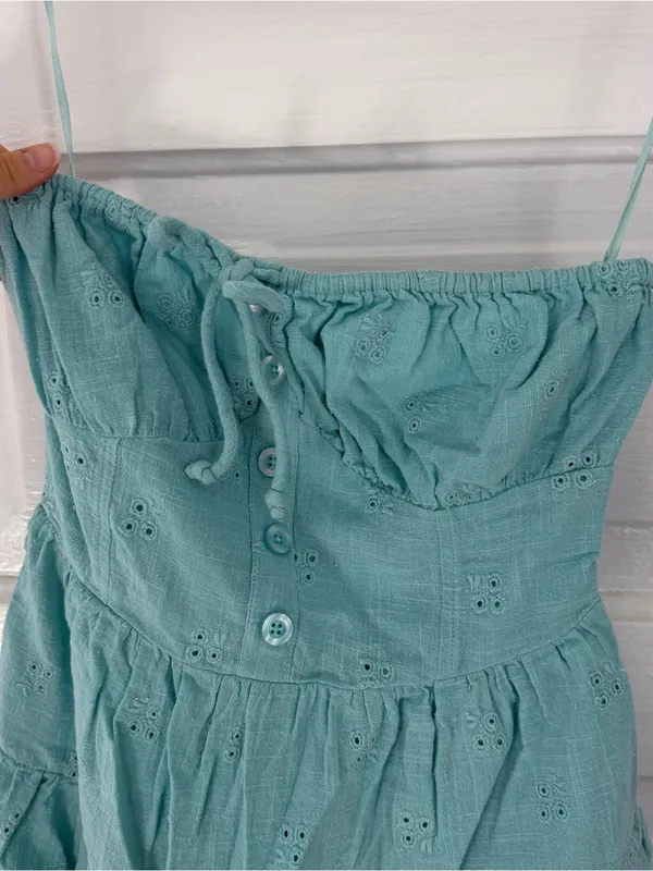 O'Neill Aqua Eyelet Tiered Strapless Sundress - Image 2