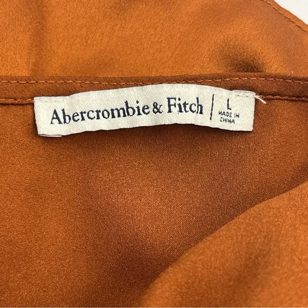 Abercrombie‎ & Fitch Satin Tie-Front Camisole Brown Womens Size Large Y2K *FLAWS - Image 14