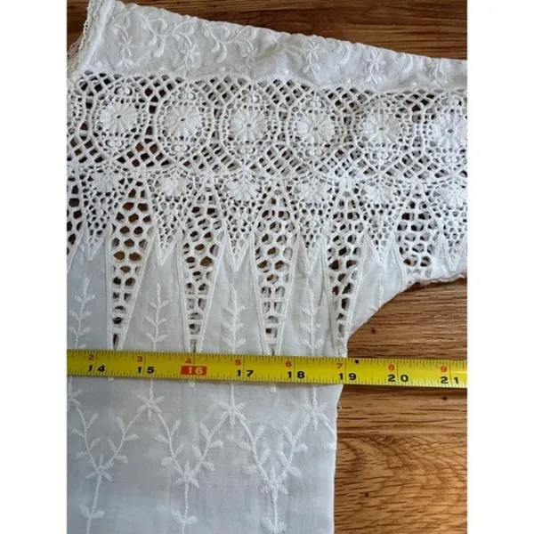 Ulla Johnson Viola White Cotton Lace Embroidered Crew Neck Mini Dress Size S 4 - Image 9