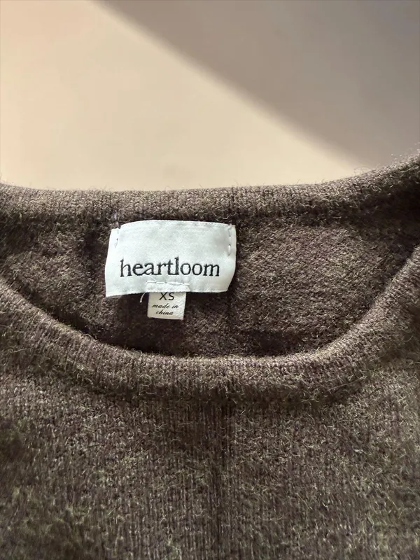 Heartloom Marisa Tie-Front Cropped Knit Sweater in‎ Cocoa - XS - Image 3