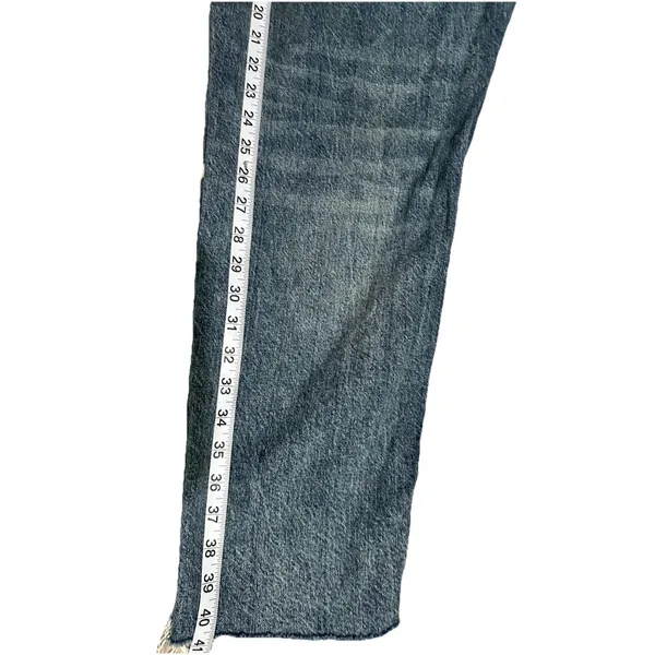 We The Free CRVY Blue High Rise Button Fly Denim Distressed Georgine Jeans 31 - Image 9