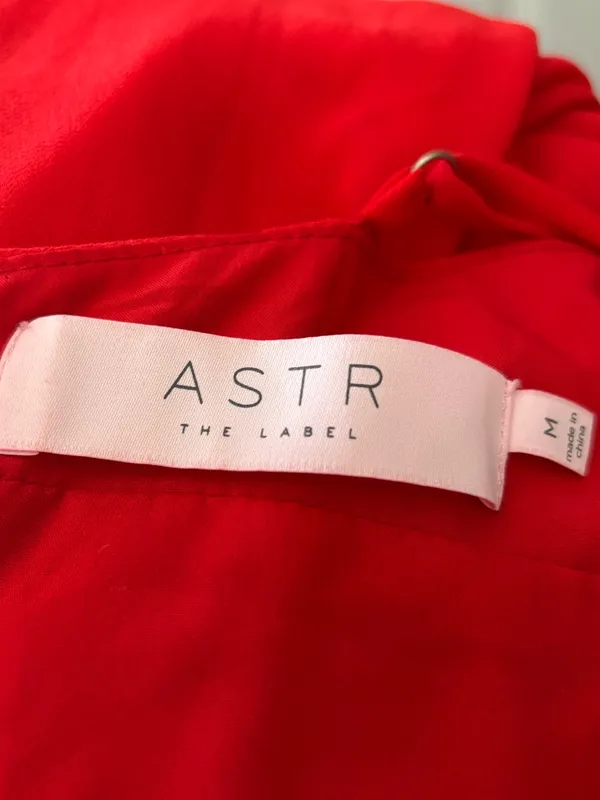 ASTR the Label red chiffon overlay ruffle front maxi dress. Medium - Image 7