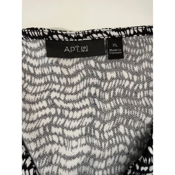 Apt. 9 Faux Wrap Dress Black White‎ Abstract Geometric V-Neck XL Officewear - Image 5