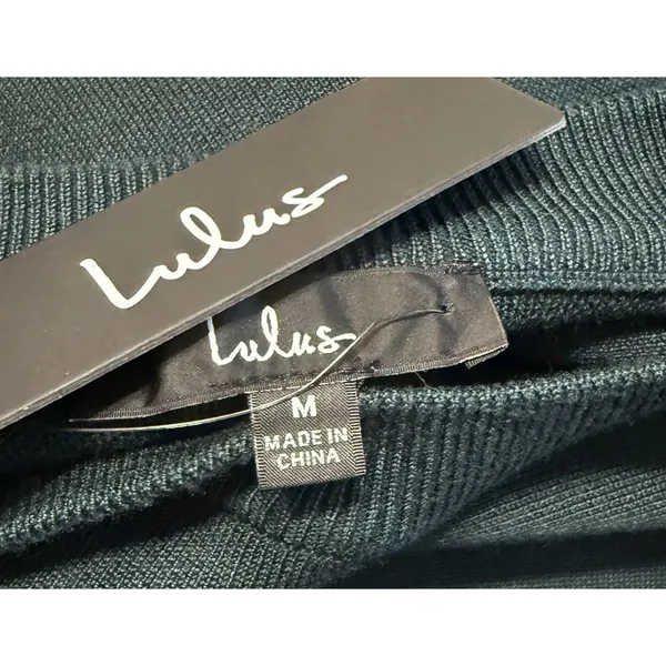 Lulus NWT Sweater Dress Sz MED Rhapsodize‎ Emerald Green Balloon Sleeve Bodycon - Image 4