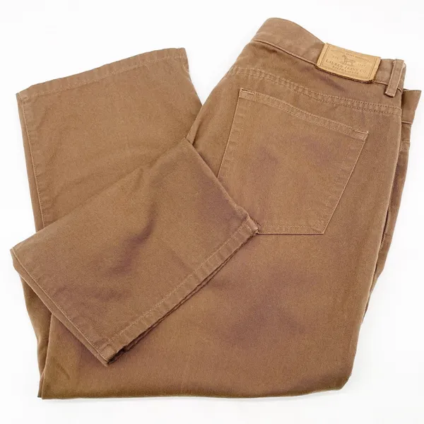 LAUREN Ralph Lauren Womens 10 Capri‎ Pants Medium Brown 100% Cotton Chino - Image 3