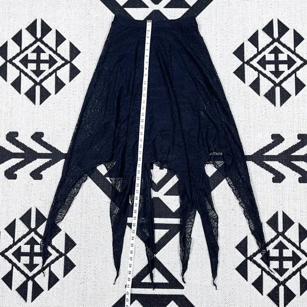 Killstar Caroline Black Lace Handkerchief Hem Skirt XS - Image 8