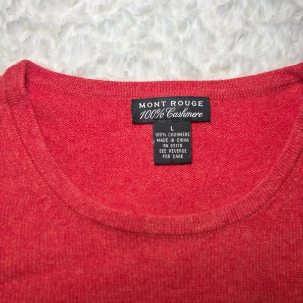 Women's Red Crew Neck Sweater 100% Cashmere!! - Image 2