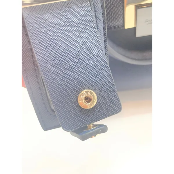 Dune London Navy Blue Structured Satchel Handbag Gold Hardware Women's Purse - Image 16