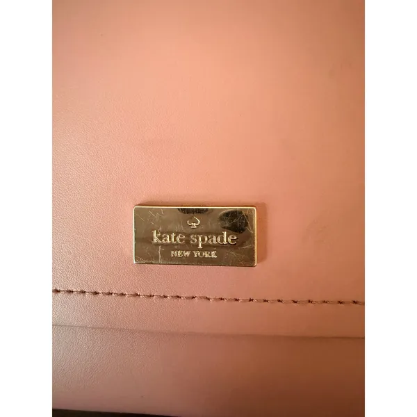 Kate Spade Wallet Women OS Pink Leather‎ Bifold Phone Case Clutch Burgundy - Image 3