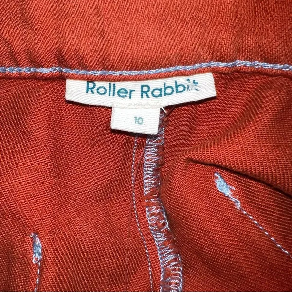 Roller Rabbit Elle Terra Cotta Cropped Wide Leg Pants Size 10 NWT - Image 13