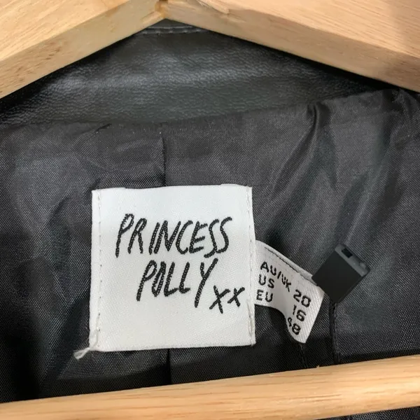 Princess Polly Jocelyn Faux Leather Jacket Size 16 - Image 11
