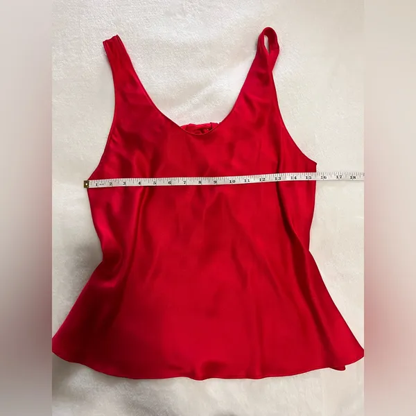 VICTORIA’S SECRET Spicy Red Silky Vintage Sash Tank Top Sexy Sz M EUC - Image 6