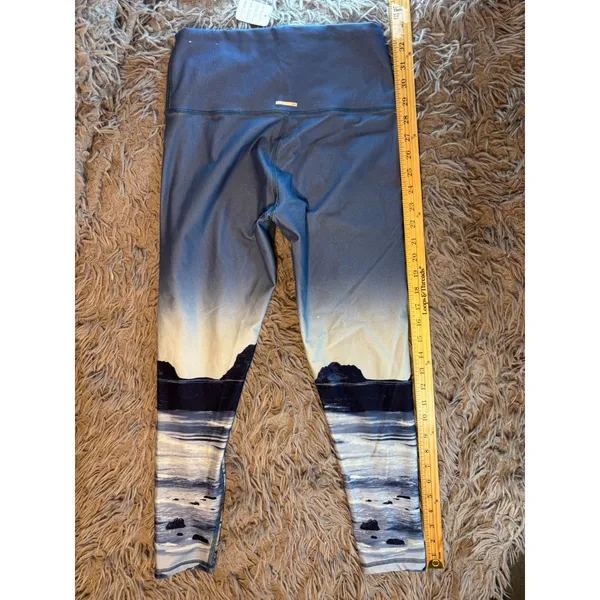 Aerie Chill Play Move Blue Mountain Landscape Print High Waisted Leggings M - Image 3