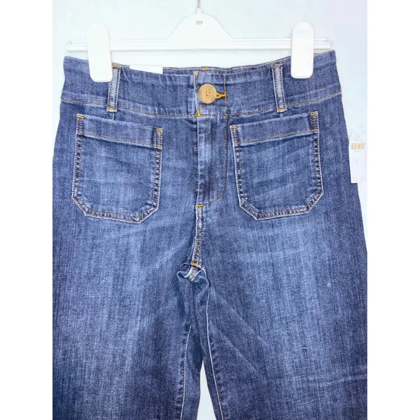 Maeve Anthropologie The Colette Cropped Wide Leg Jeans Dark Wash Denim‎ 28 NEW - Image 3