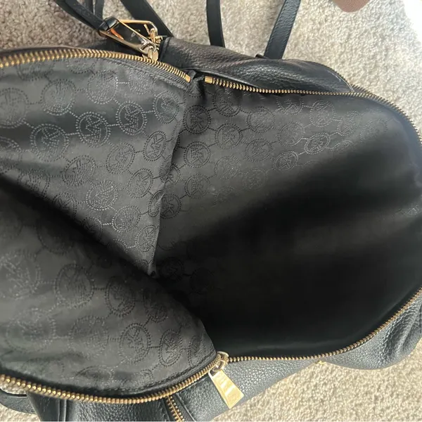 Michael Kors Black Leather Backpack - Image 10