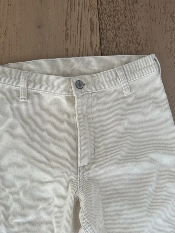 Brandy Melville Cream 100% Cotton Corduroy Flare Pants size Small - Image 2