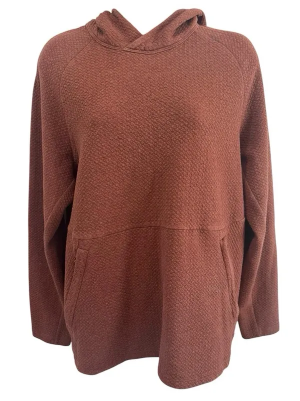 Lululemon Women’s Brown Waffle Top Long Sleeve Hoodie Pullover Size XS - Image 4