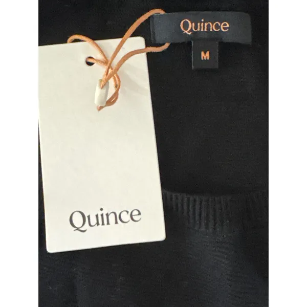 Quince Black Cotton Cashmere Batwing Short Sleeve Sweater Women Size M New - Image 8