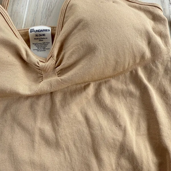 No Boundaries Women’s XL 16/18 Seamless V-Neck Bodysuit - Tan - Image 3