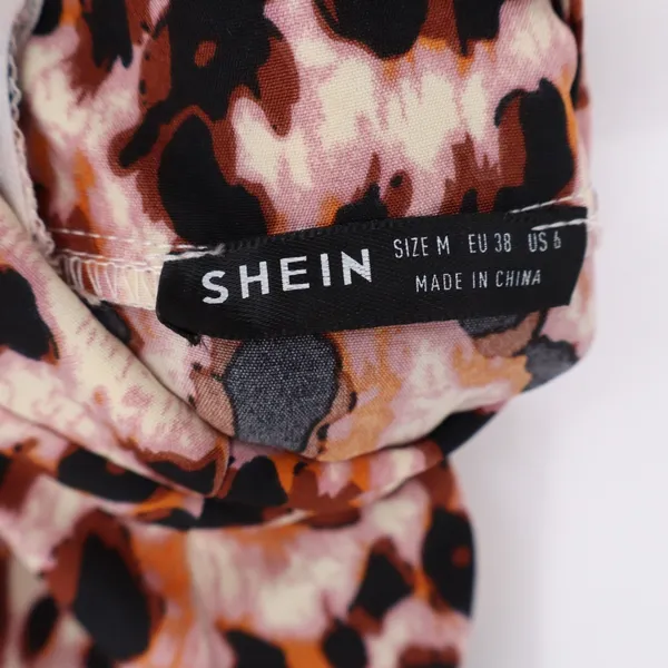 Shein Leopard Print Halter Maxi Dress Brown Tan Open Back Sleeveless Medium - Image 3